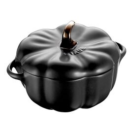 12 cm pumpkin ceramic Cocotte black