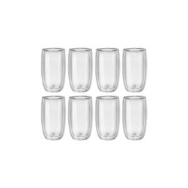 8 Piece, Latte Glass Set - Value Pack, transparent