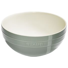 Set de bols avec couvercles sous vide, 18 cm/24 cm/4 pièces, Eucalyptus/Blanc, Céramique