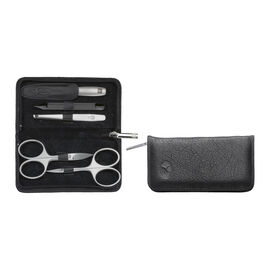 5-pcs Yak leather Zip fastener case black