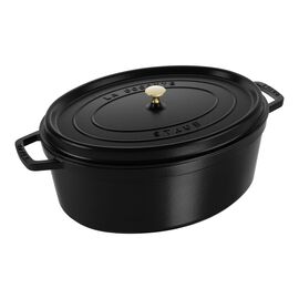 Cocotte 33 cm, oval, Preto, Ferro fundido