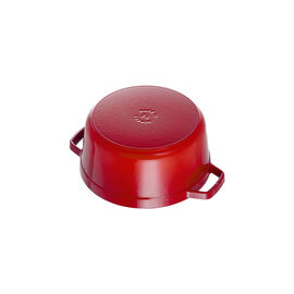 Cocotte 26 cm, redondo, Vermelho cereja, Ferro fundido