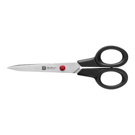 Tijera doméstica 14 cm, Acero inoxidable, Negro
