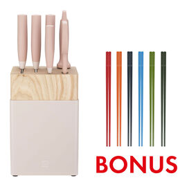 7 Piece, Knife block set with Bonus Chopstick