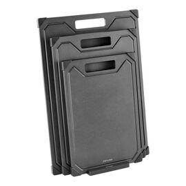 Set di taglieri con supporto, S/M/L, 4-pz., nero, in fibra di legno