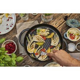 Pure Gril 26 cm, Rond(e), Noir mat, Fonte