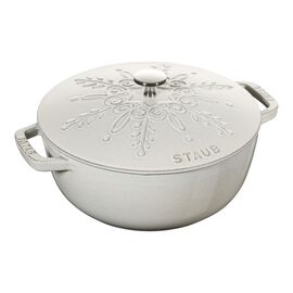 24 cm round Cast iron French oven snowflake white truffle