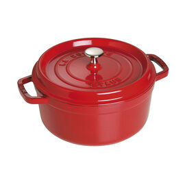 Cocotte 26 cm, redondo, Vermelho cereja, Ferro fundido