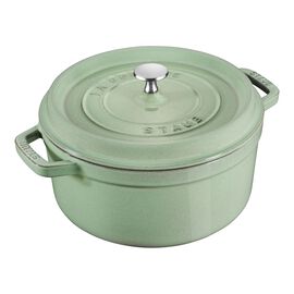 24 cm round Cast iron Cocotte sage