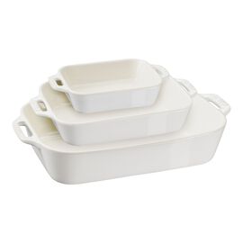 Conjunto para forno S/M/L 3-pçs, Branco marfim