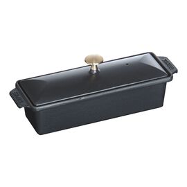 30 x 11 cm rectangular Cast iron Terrine black