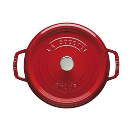 Cocotte 24 cm, redondo, Vermelho cereja, Ferro fundido
