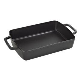30 x 20 cm rectangular Cast iron Oven dish black