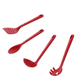 Set med köksredskap, röd silikon
